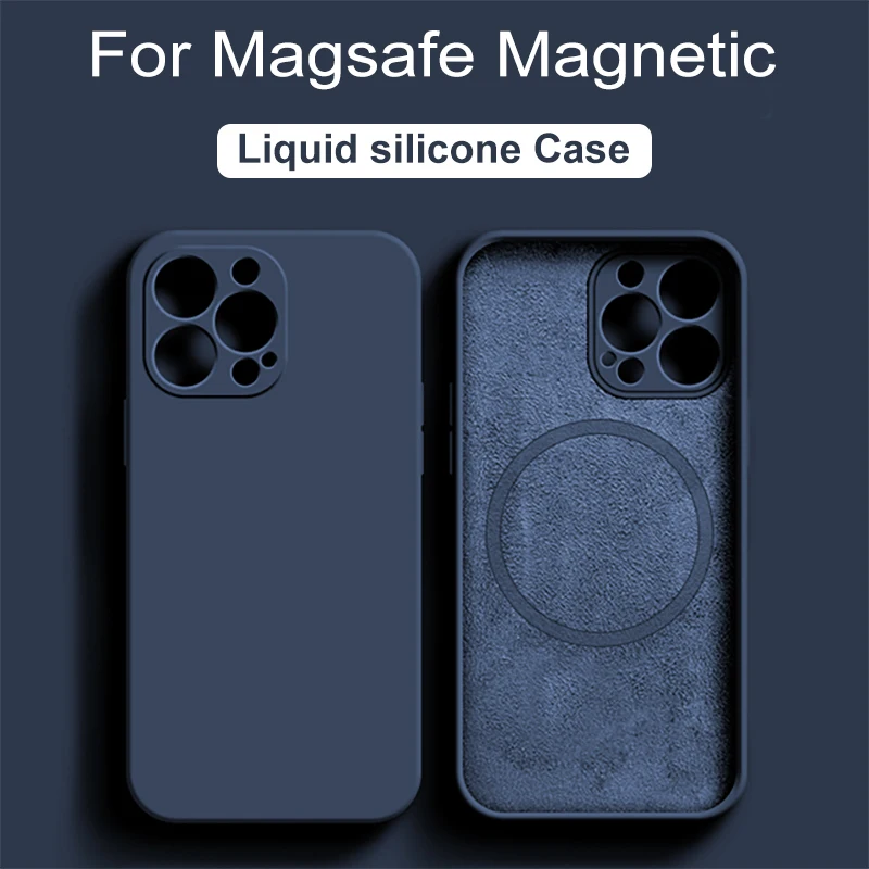 Original For Magsafe Liquid Silicone Case For iPhone 15 14 11 13 12 Pro Max Mini XR X XS 8 Plus Wireless Charging Magnetic Cases