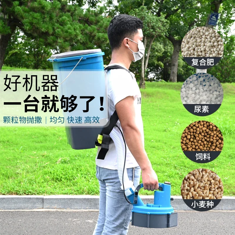 Electric fertilizer sprinkler artifact, backpack type multi-functional agricultural rice chemical fertilization top dressing