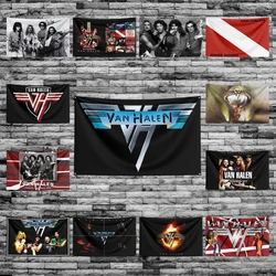 3x5 Ft Van-halens-Rock Band Flag Polyester Digital Printing Banner for Garage Wall Art Out Door Decoration With Brass Grommets