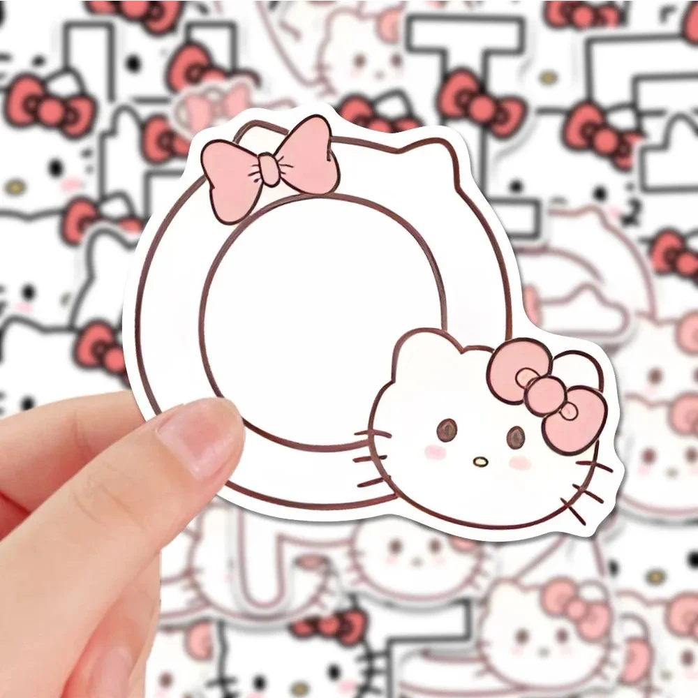 10/30/50PCS Sanrio Pink Hello Kitty Letter Stickers Decoration Suitcase Scrapbooking Phone Laptop Stationery Kid\'s Toy Sticker