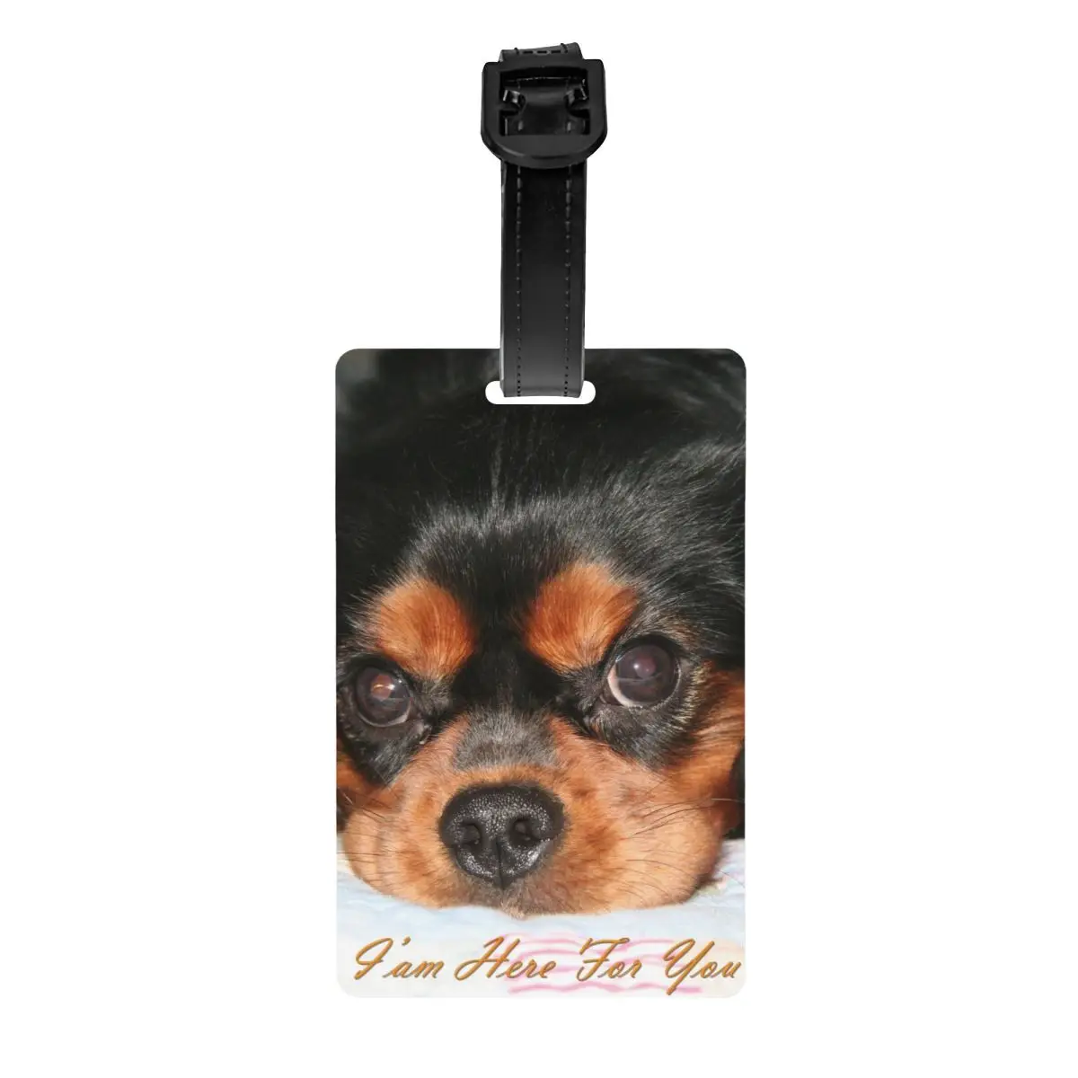 Custom The Cavalier King Charles Spaniel Puppy Luggage Tag for Suitcases Cute Animal Dog Baggage Tags Privacy Cover ID Label