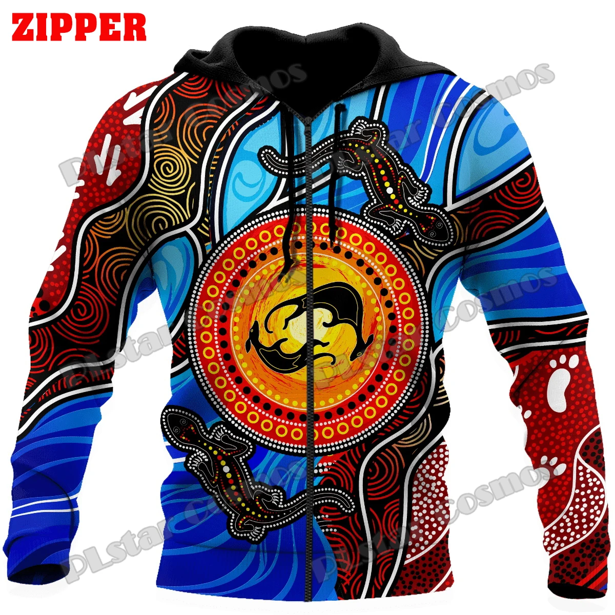 

Aboriginal Indigenous Kangaroo And Lizard 3D Printed Men's Zip-Up Hoodies Autumn Unisex Casual Zipper Hooded Sweatshirts TD220