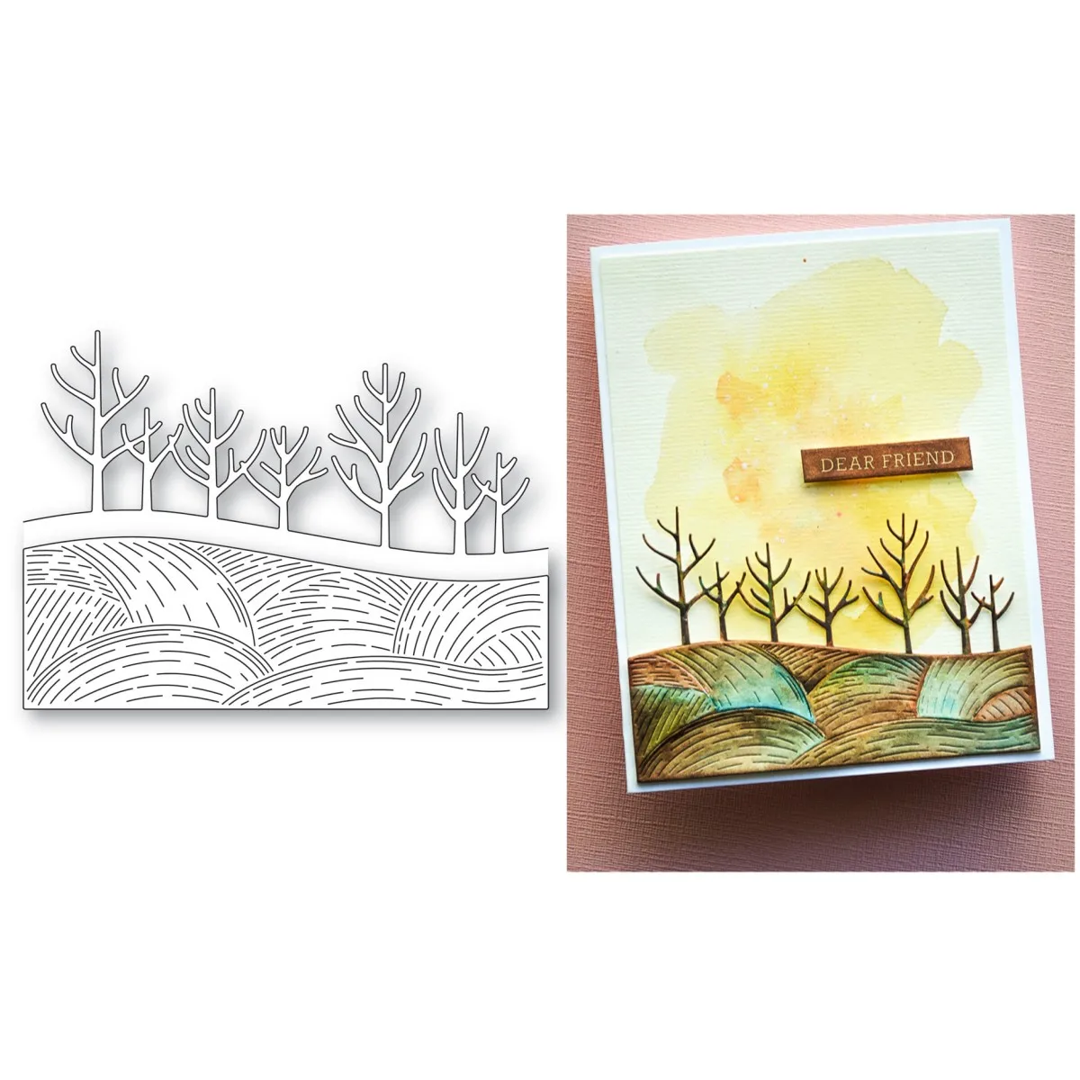 

Whittle Field And Trees Metal Cutting Dies For Greeting Card Template Handcraft Making Scrapbooking Craft Paper Decoration New