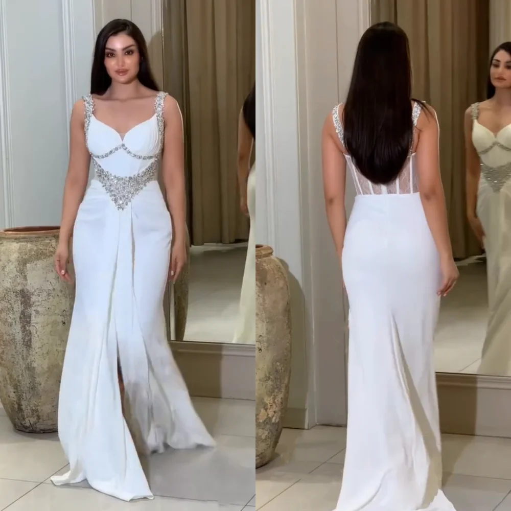 

Изысканные длинные платья из джерси со складками и блестками, с v-образным вырезом, на заказ, для случая Quinceanera Sparkle Intricate