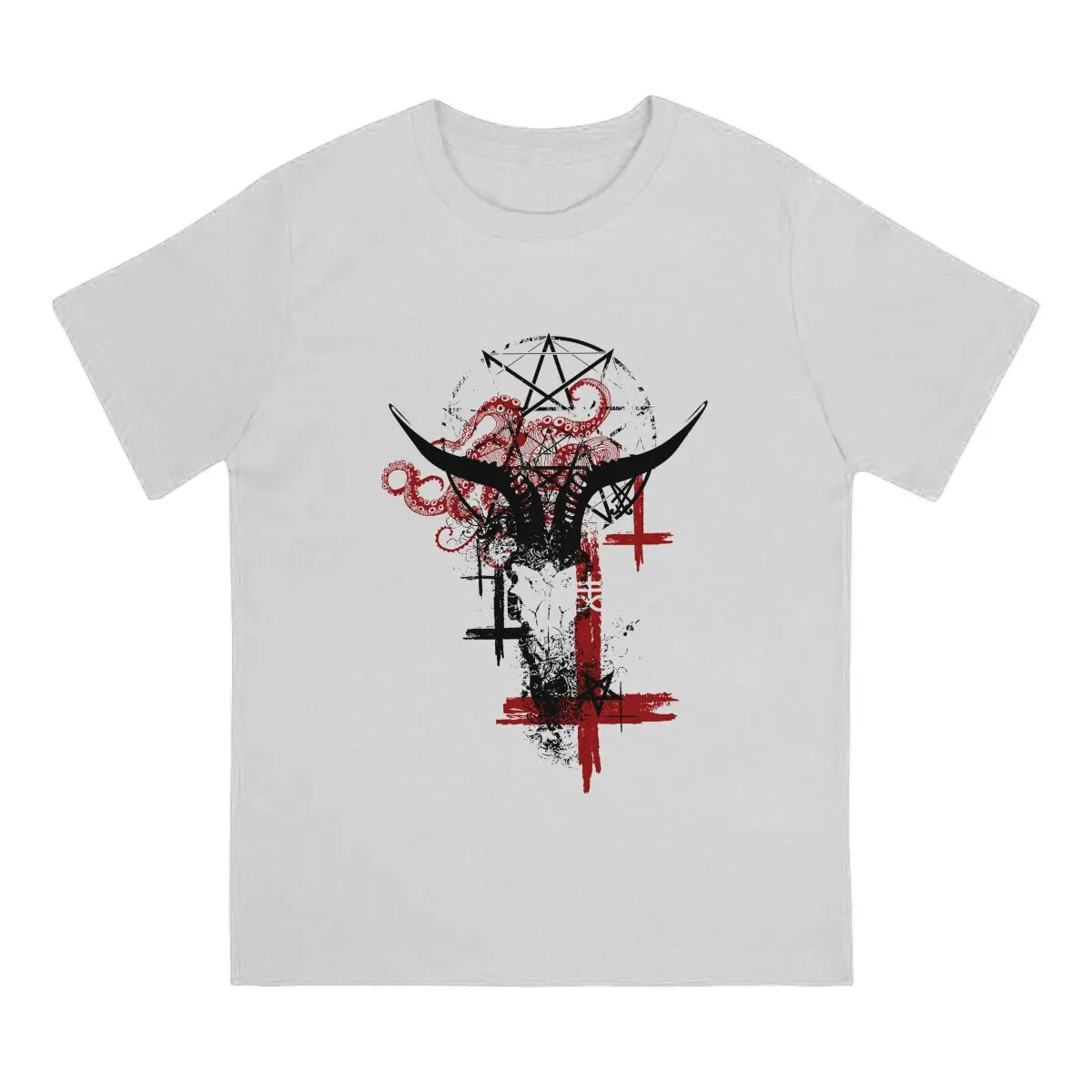 Goat Skull Demon Tentacle Unique TShirt Baphomet Satan Lucifer Leisure T Shirt Summer T-shirt For Men Women