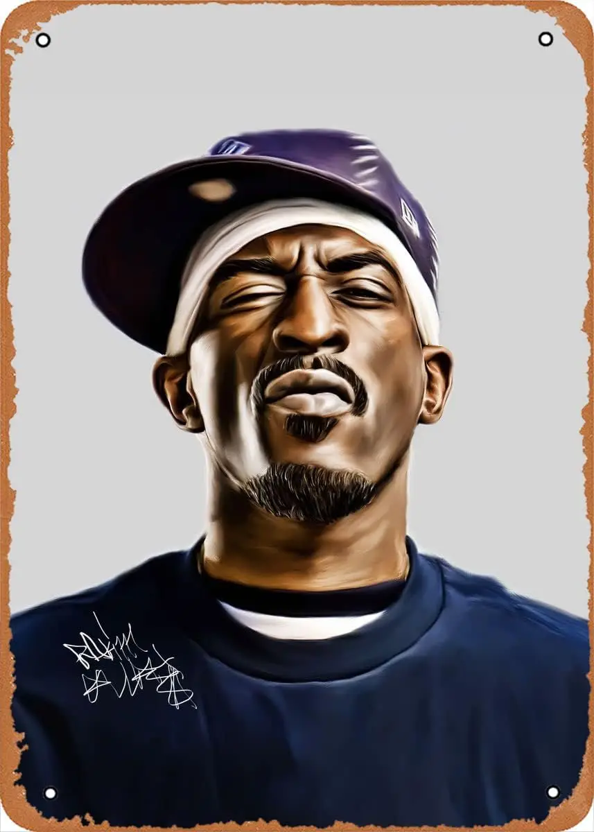 Rapper Rakim Metal Tin Sign Poster Vintage Art Wall Decor 12 x 8 inch sign