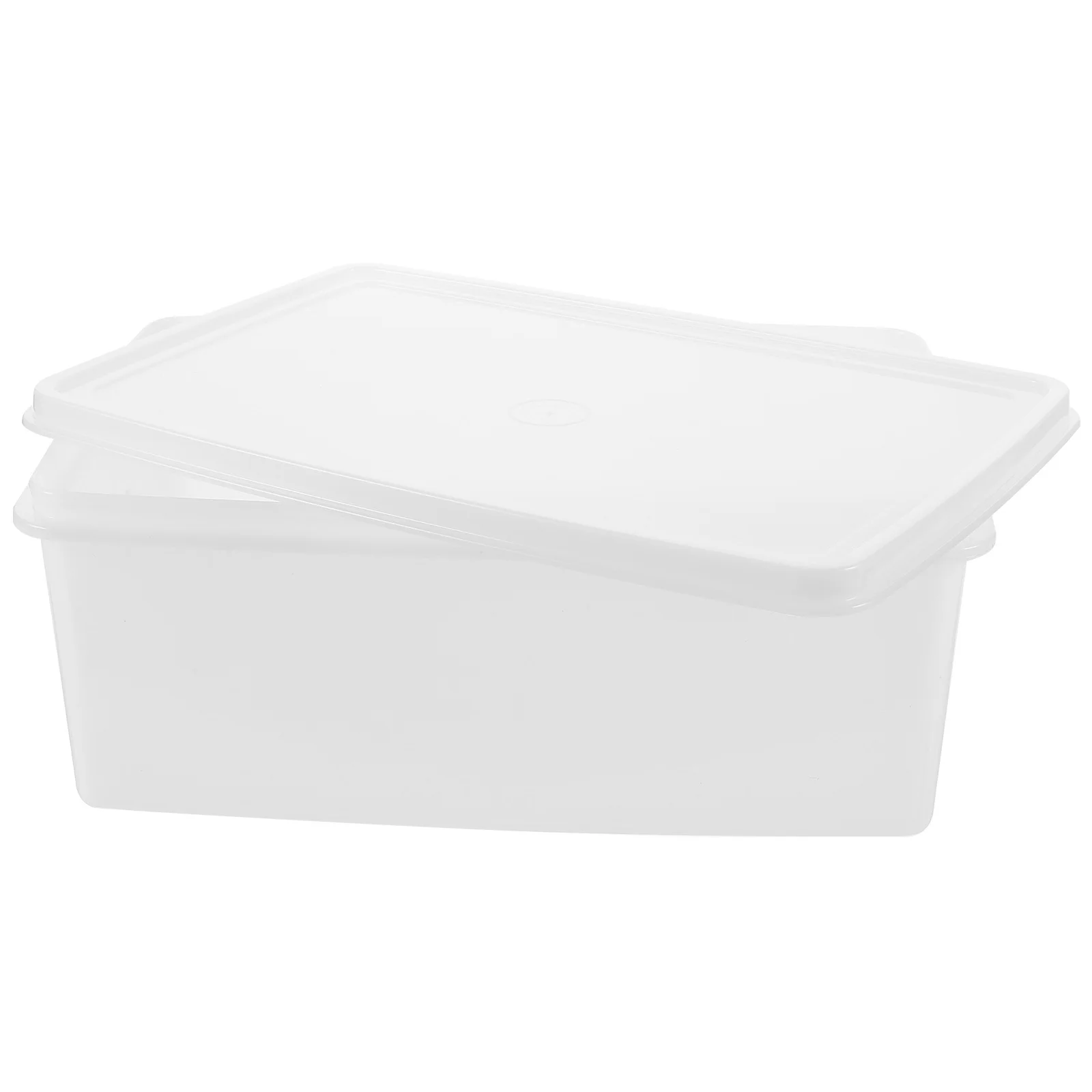 

1.4L Food Storage Box Plastic Crisper Single Layer Transparent Rectangular Lid Dustproof Container for Home