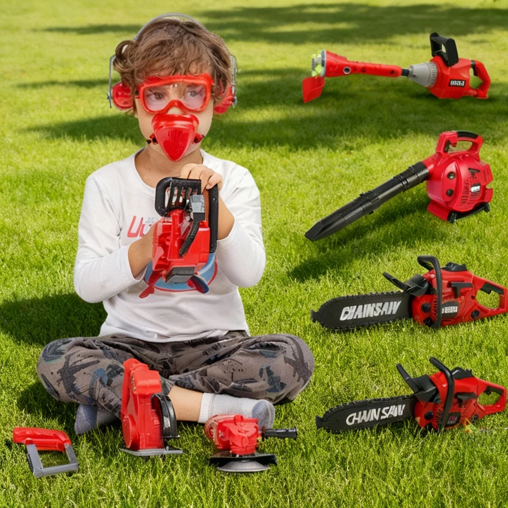 ชุดเครื่องมือเด็กพร้อมสว่านของเล่นไฟฟ้า ชุดของเล่นก่อสร้างสำหรับเด็ก ชุดเครื่องมือเล่นสมมติสำหรับเด็กวัยหัดเดิน ของเล่นสมจริงสำหรับเด็ก