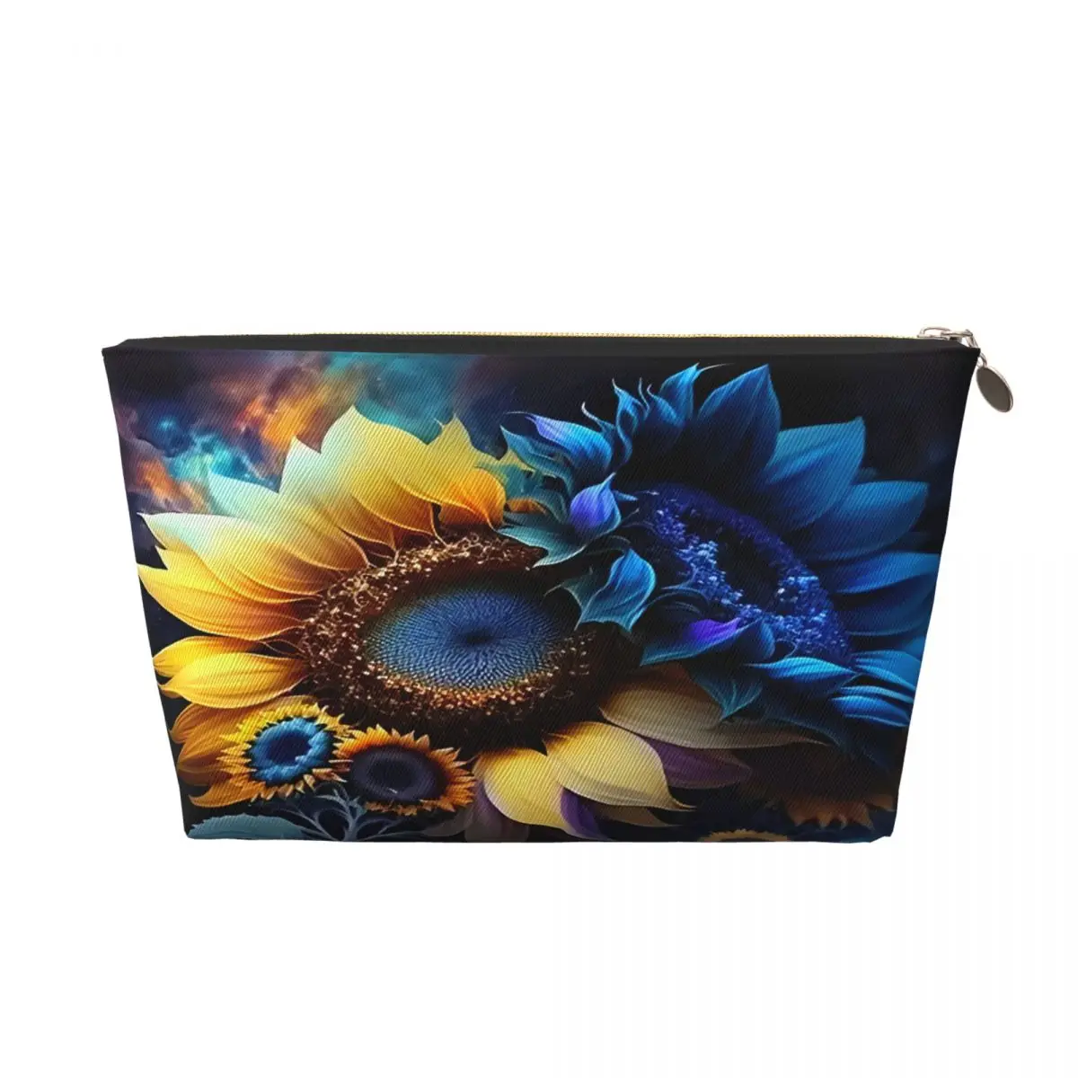 Custom Sunflower Toiletry Bag Women Cosmetic Makeup Organizer Lady Beauty Storage Dopp Kit Box