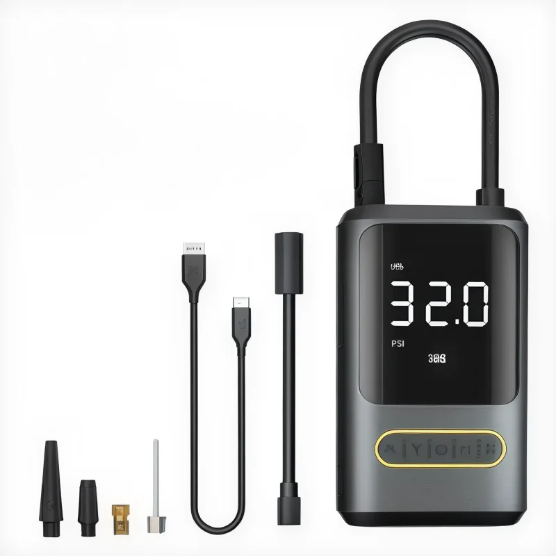 New Portable Electric Pump Wireless USB Rechargeable Air Pump LCD Display LED Light Tire Inflator