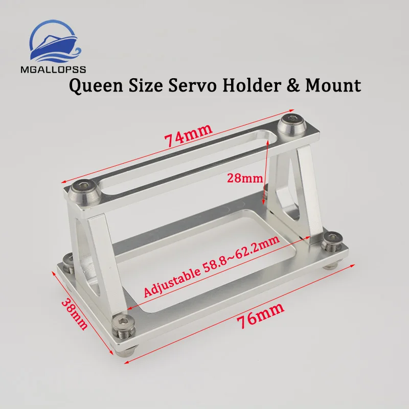 

1set Queen Size Servo Holder Servo Mount CNC Aluminum Alloy for RC Boat Car Airplane Servo