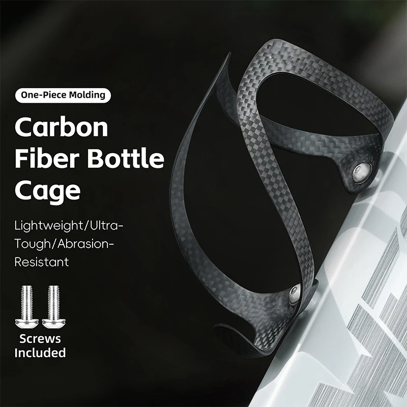 

Ultralight Carbon Fiber Water Bottle Holder - High Strength One-Piece Molded MTB Road Bike Cage for Cycling Accessories