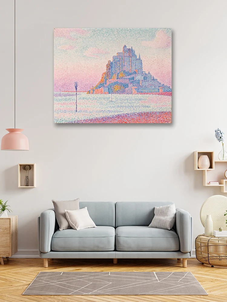 Paul Signac《Mont Saint-Michel, Setting Sun  》Famous Painting Giclee Print On Canvas Landscape Canvas Wall Art for Living Room