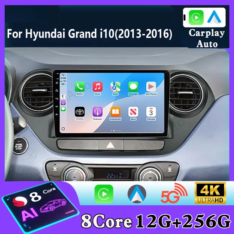 Android 16 Auto Car Radio Multimidia Video Player for Hyundai Grand I10 2013-2016 Autoraido Carplay GPS Stereo