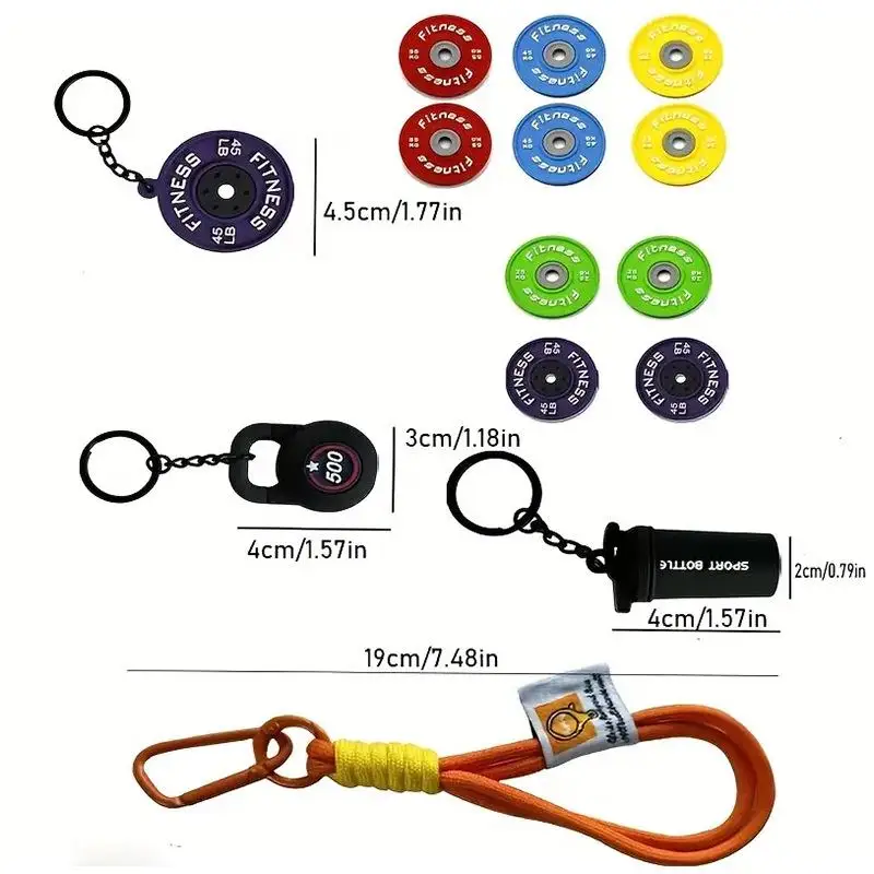 Trendige Fitness-Kreativ-Mini-Schlüsselanhänger, Paar-Auto-Taschen-Fitness-Schlüsselanhänger, Sport-Accessoires – Detail 1
