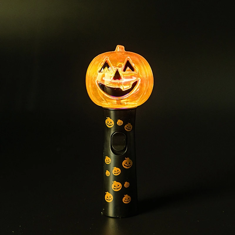 Handheld Light Up Wand Toys Halloween Adults Kids Cosplay Props Cute Ghost Pirate Skull Pumpkin Flashing Sticks Party Decoration