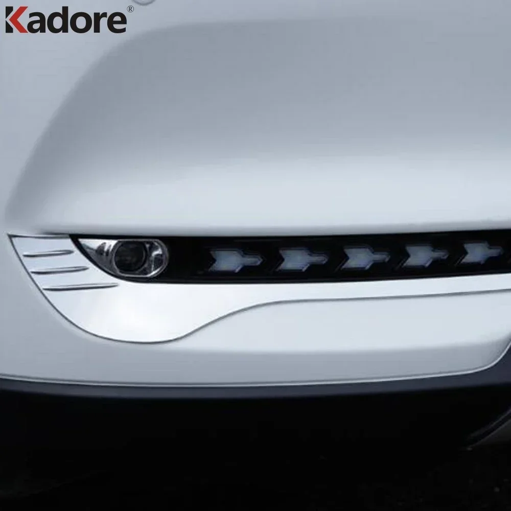 For Mazda CX-5 CX5 CX8 2017-2019 2020 2021 KF Chrome Front Foglight Eyebrows Fog Light Eyelid Cover Trim Protect Accessories