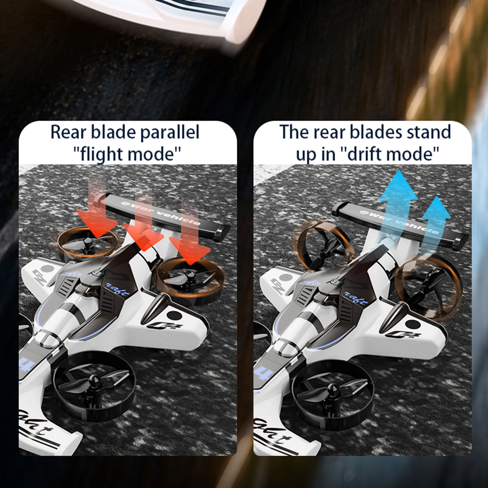 

Радиоуправляемый квадрокоптер-трансформер 2-в-1 (для земли и воздуха) и дрифт-кар с вращением на 360° и режимом Headless, 2.4G, на пульте управления, подарки для детей и мальчиков