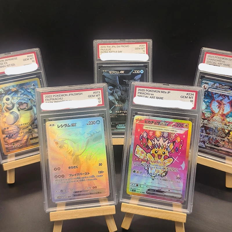 

Pocket Monsters DIY Anime PTCG Charizard Blastoise Japanese Pika Collection Card 10Points Rating Cards Game Gift Toys for Boys