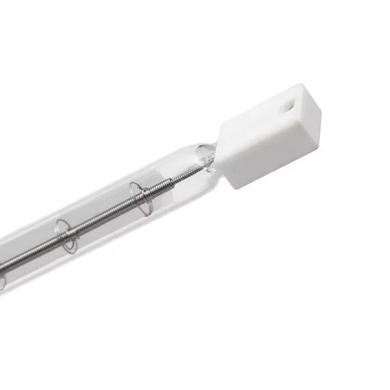 HoneyFly 10pcs Customized White Half Plated IR Halogen Lamp 300W 550mm 230V Infrared With Wiring Terminal Plug DryingPET Blowing