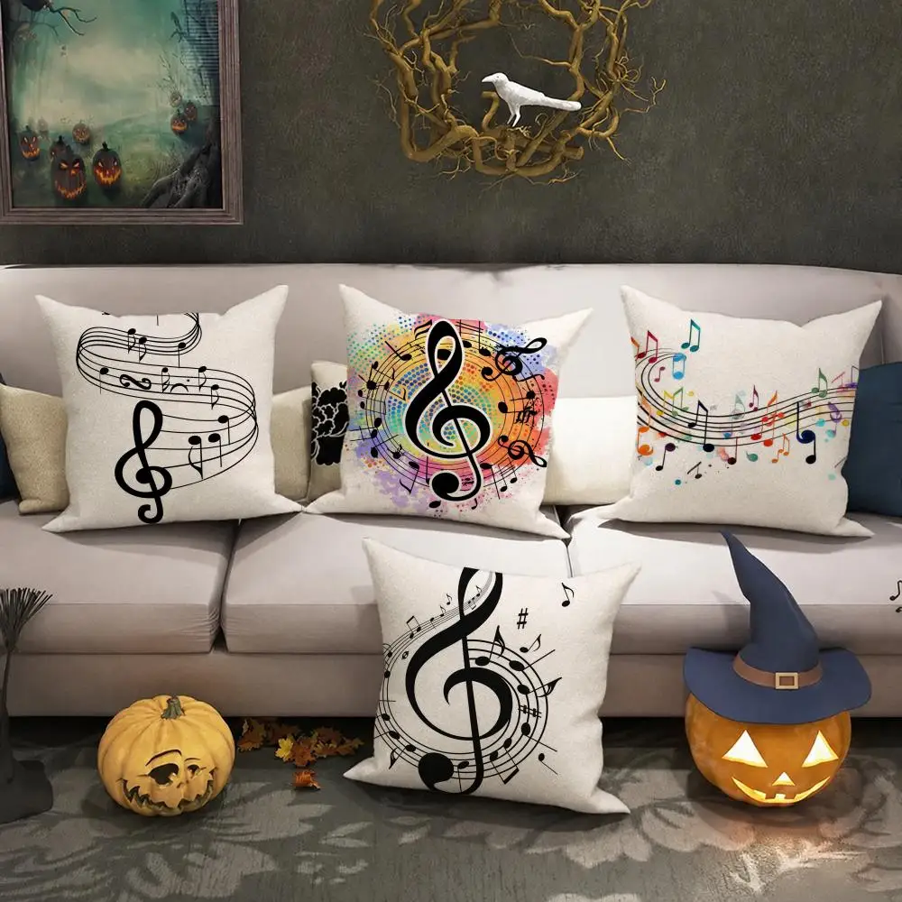 Sheet Music Printing Cushion Cover Halloween decoration trick or treat cushion cover, ghost, pumpkin head, bat decoration