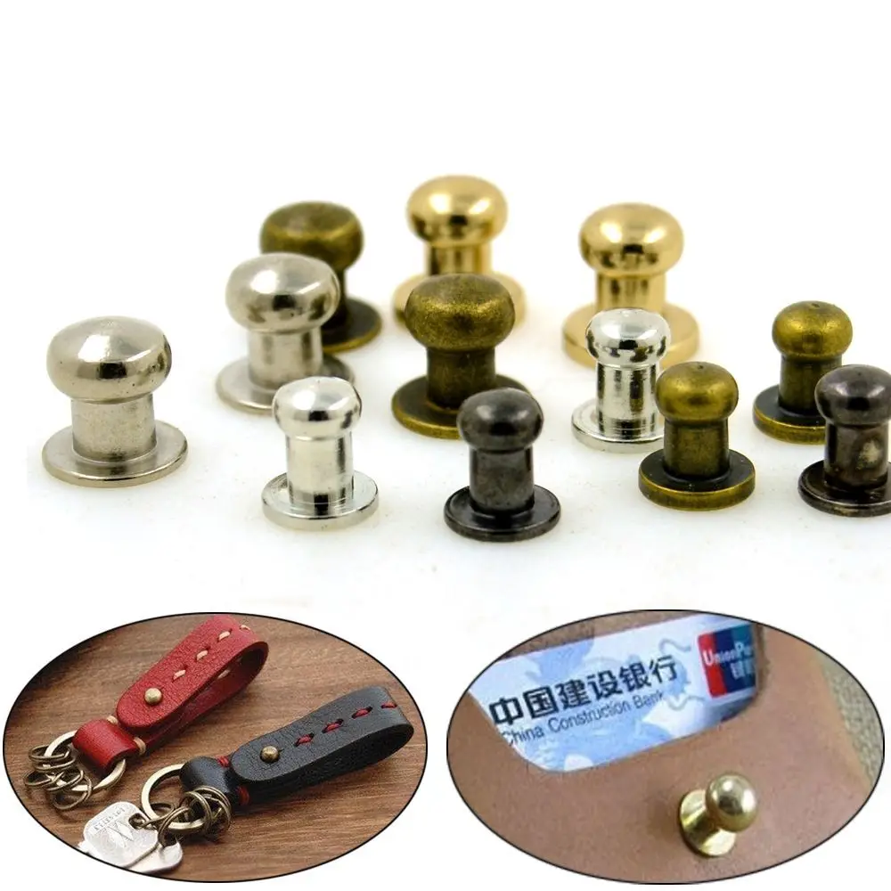 10pcs Round Cloth Button Brass Nail Leather Craft Clothes/Bag/Shoes Garment Rivets Monk Head Screws