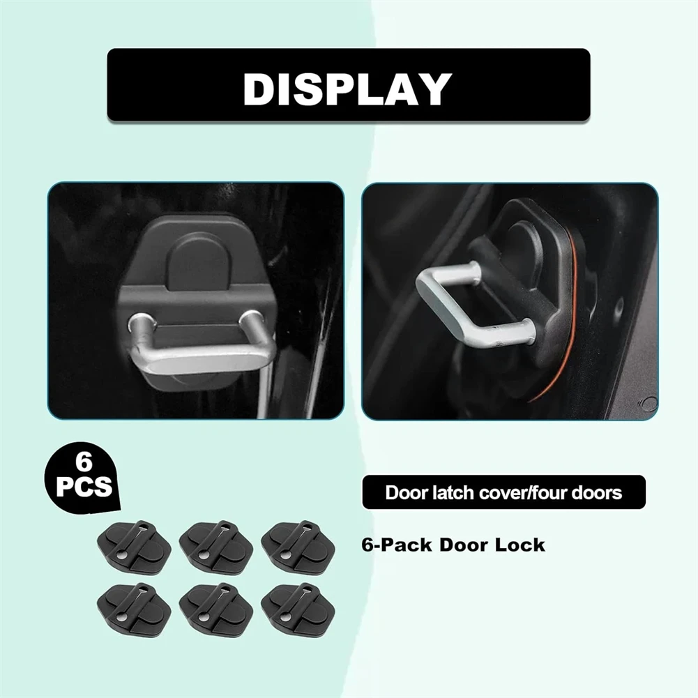 

6Pcs Door Lock Cover Buckle Decor Trim For Jeep For Wrangler For Gladiator For JT 2018-2024 Car Exterior Accessories