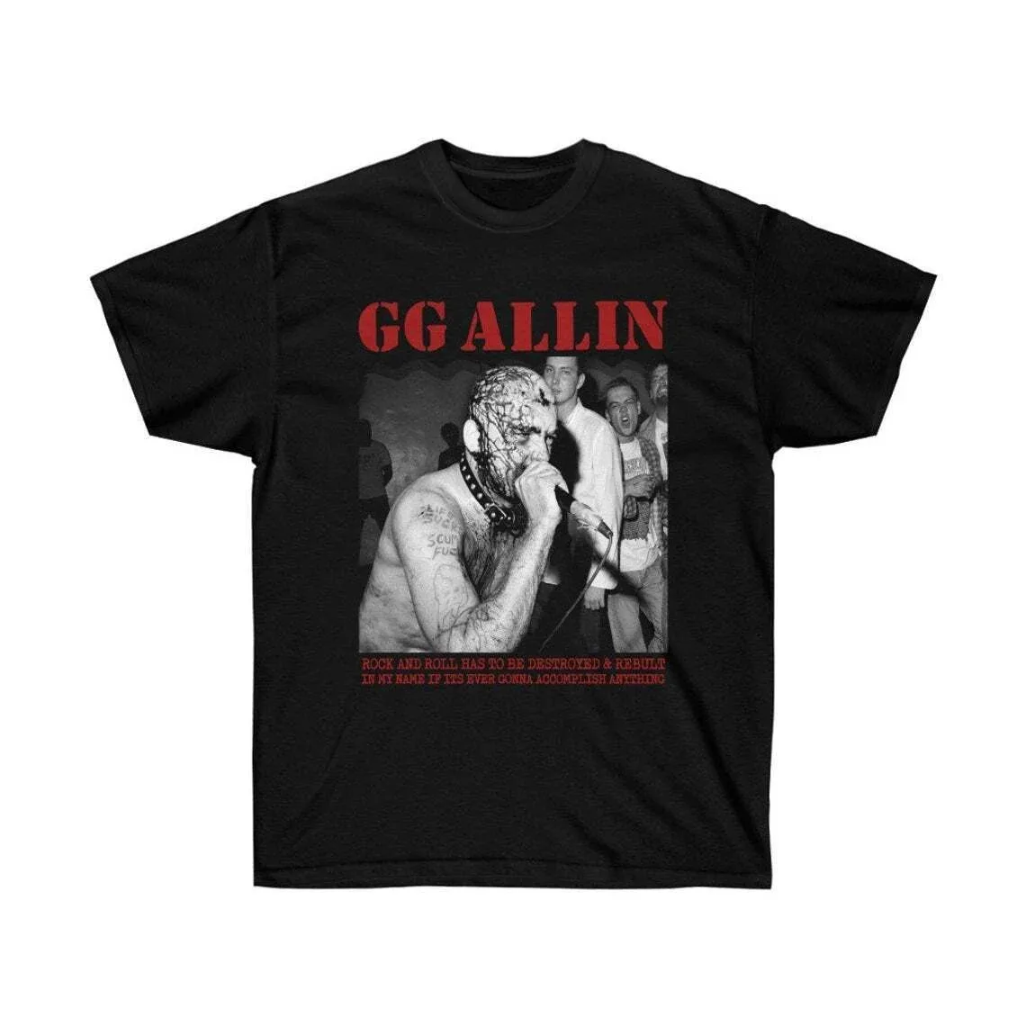 GG Allin Shirt Short Sleeve Shirt Black Unisex All Size Shirt KK28