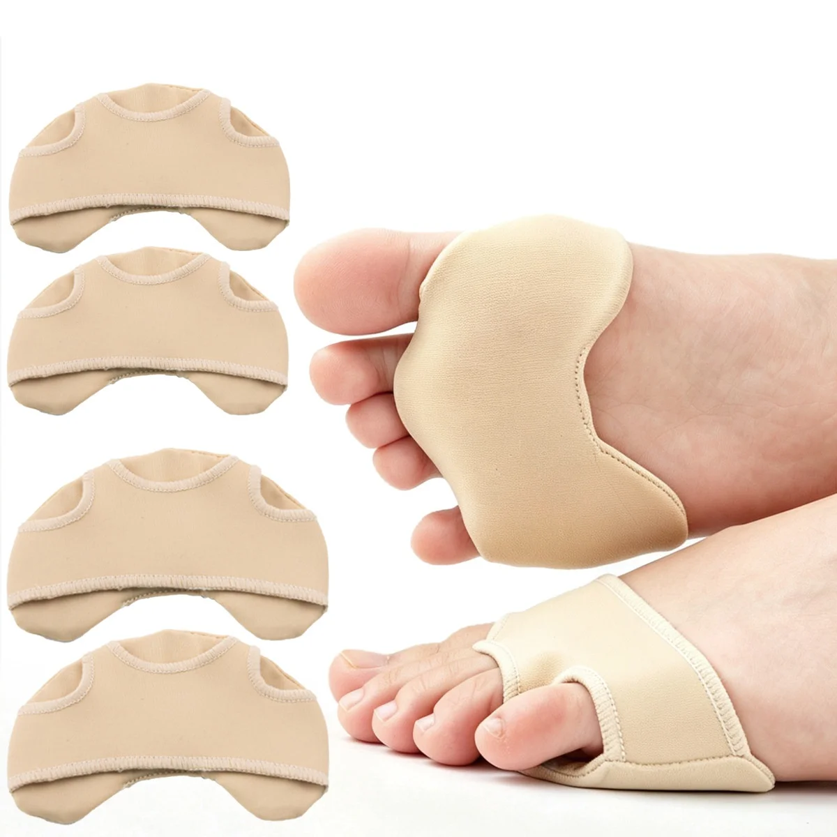 1 Pair of High Heel Pain Relief Forefoot Pads, Including Gel Forefoot Pressure Relief Pads, Split-Toe Forefoot Protection Pads, and Forefoot Anti-Callus Pads