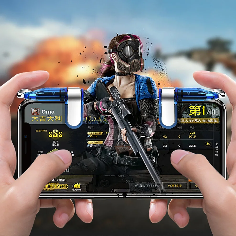 Mini Gaming Trigger for PUBG Gamepad Mobile Control L1 R1 Shooter Pubg Game Fire Buttons L1 R1 for Android Ios Joystick