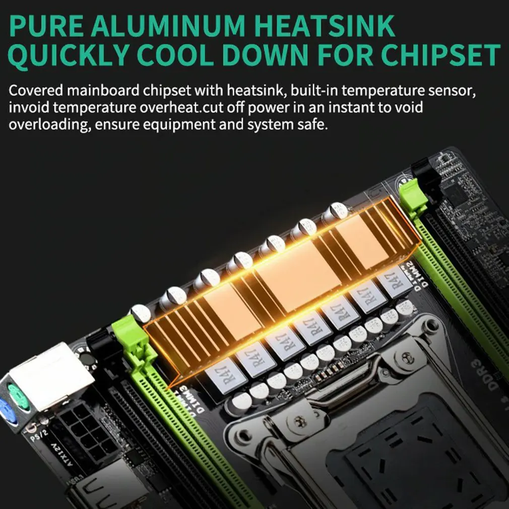 X79M-S Mainboard X79M2 2.0พร้อม Xeon E5 2640 V2โปรเซสเซอร์ DDR3 1600MHz ECC / REG RAM M.2 SSD 8 cores 16หัวข้อ Motherhood