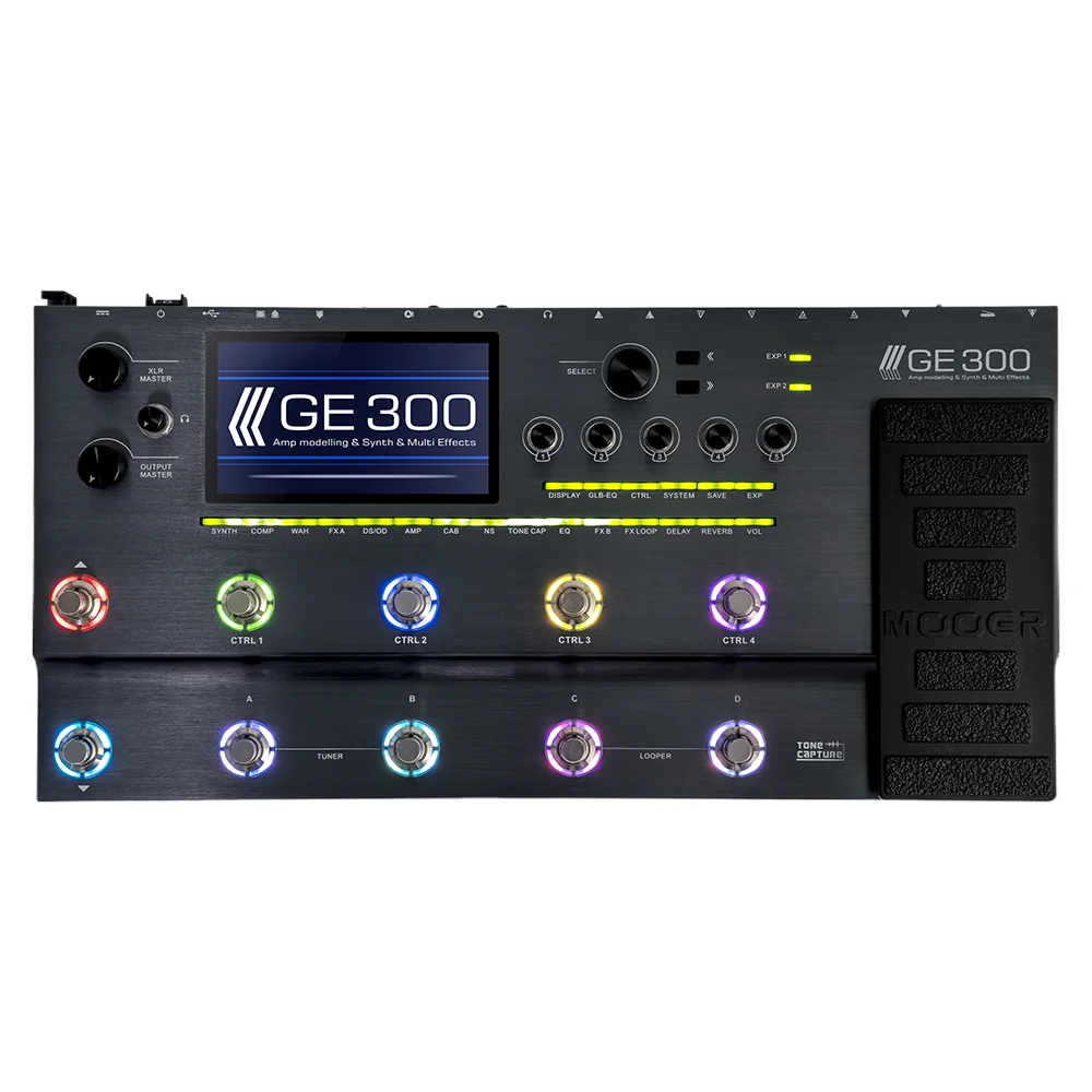 

MOOER GE300 Guitar Effect Pedal Multi-Effects Overdrive Reverb Ra Loop Box 108 Amp 164 Effects 30Min