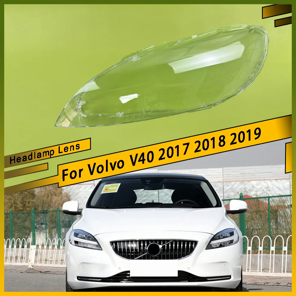 

For Volvo V40 2017 2018 2019 Transparent Headlamp Lamp Shell Lens Headlight Cover Plexiglass Replace Original Lampshade
