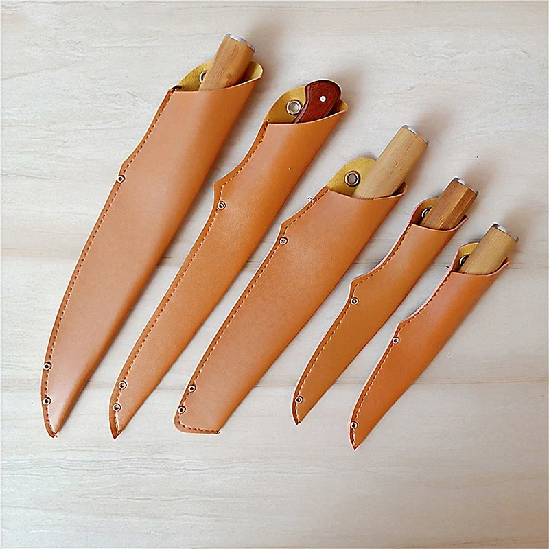 1 قطعة سكين المطبخ غمد بولي Leather الجلود العالمي سكين غمد المحمولة الفاكهة سكين شفرة حامي غطاء حافة الحرس حالة المنزل