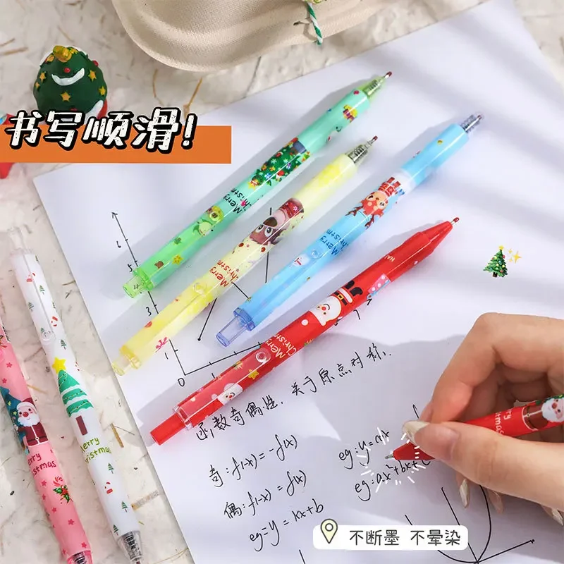 24Pcs cartoon Christmas series gender-neutral pen, cute students press the signature pen, creative Christmas gift stationery