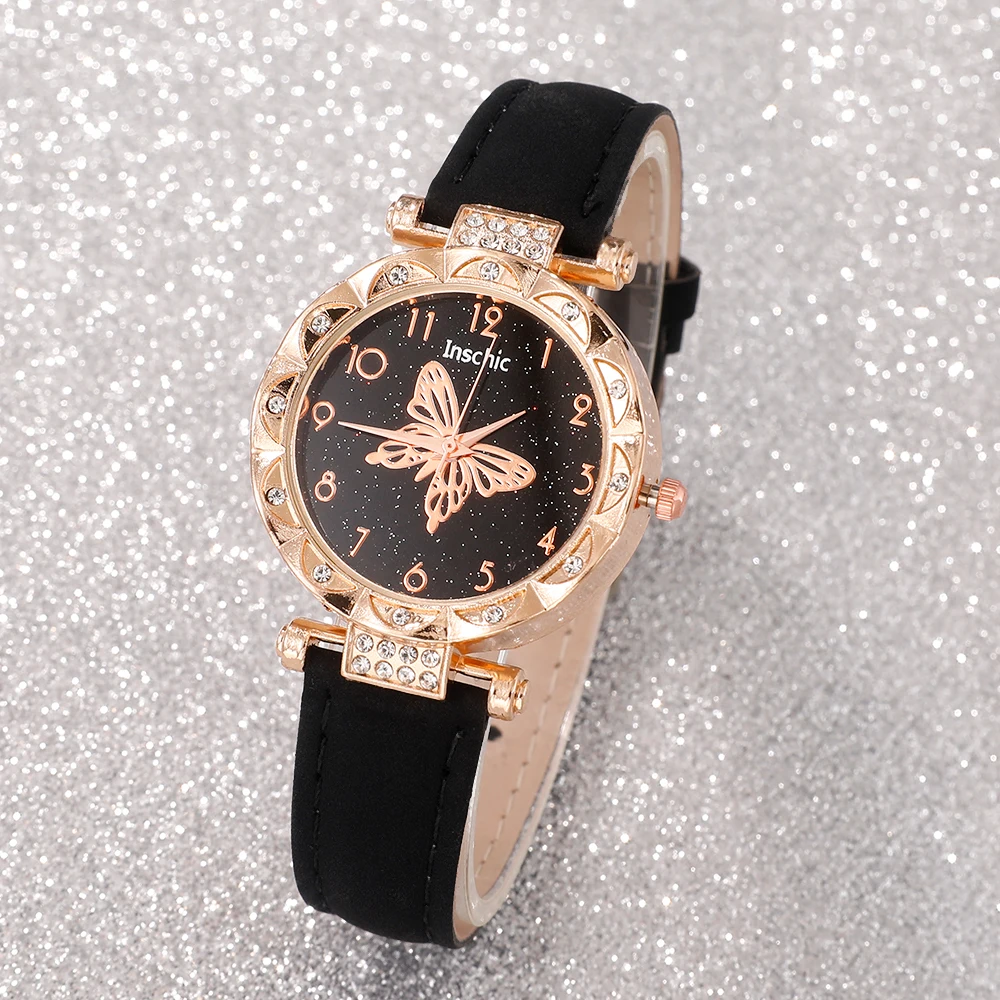 6-piece ladies' elegant quartz watch and minimalist accessory set for daily wear, holidays, and gifts for friends and family