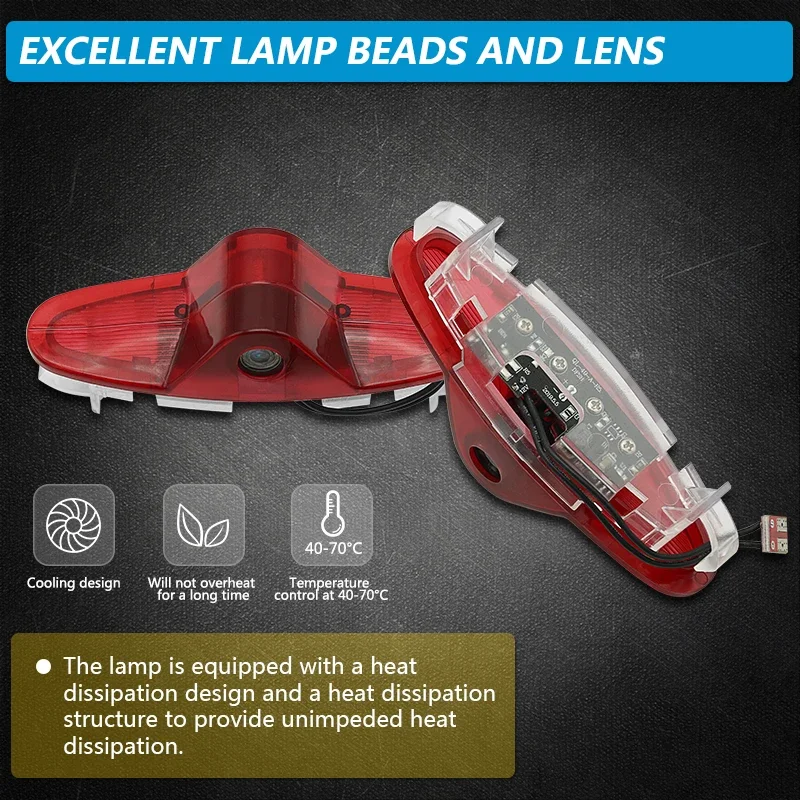 2PCS LED Lights Car Door Projector Welcome Lamp Auto Accessories For Renault QM6 SM5 SM6 SM7 shadow Warning Welcome Light