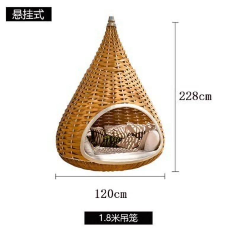 Swing outdoor rattan bed bird's nest, hanging hammock hammock outdoor homestay courtyard hammock