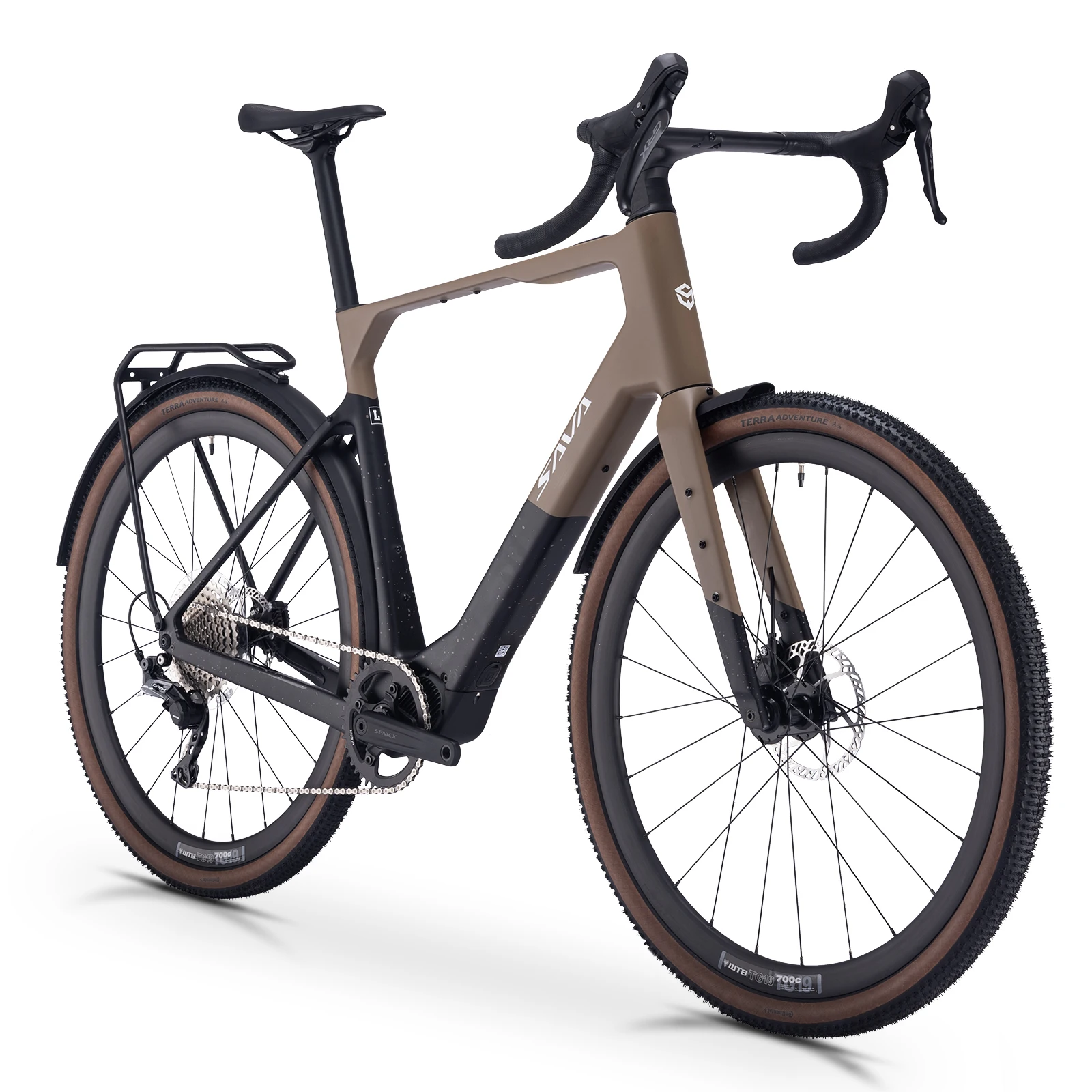SAVA E-BIKE Carbon Fiber Gravel Electric Assist Bicycle, equipped with SHIMAN0 GRX ST-RX600 groupset image 2