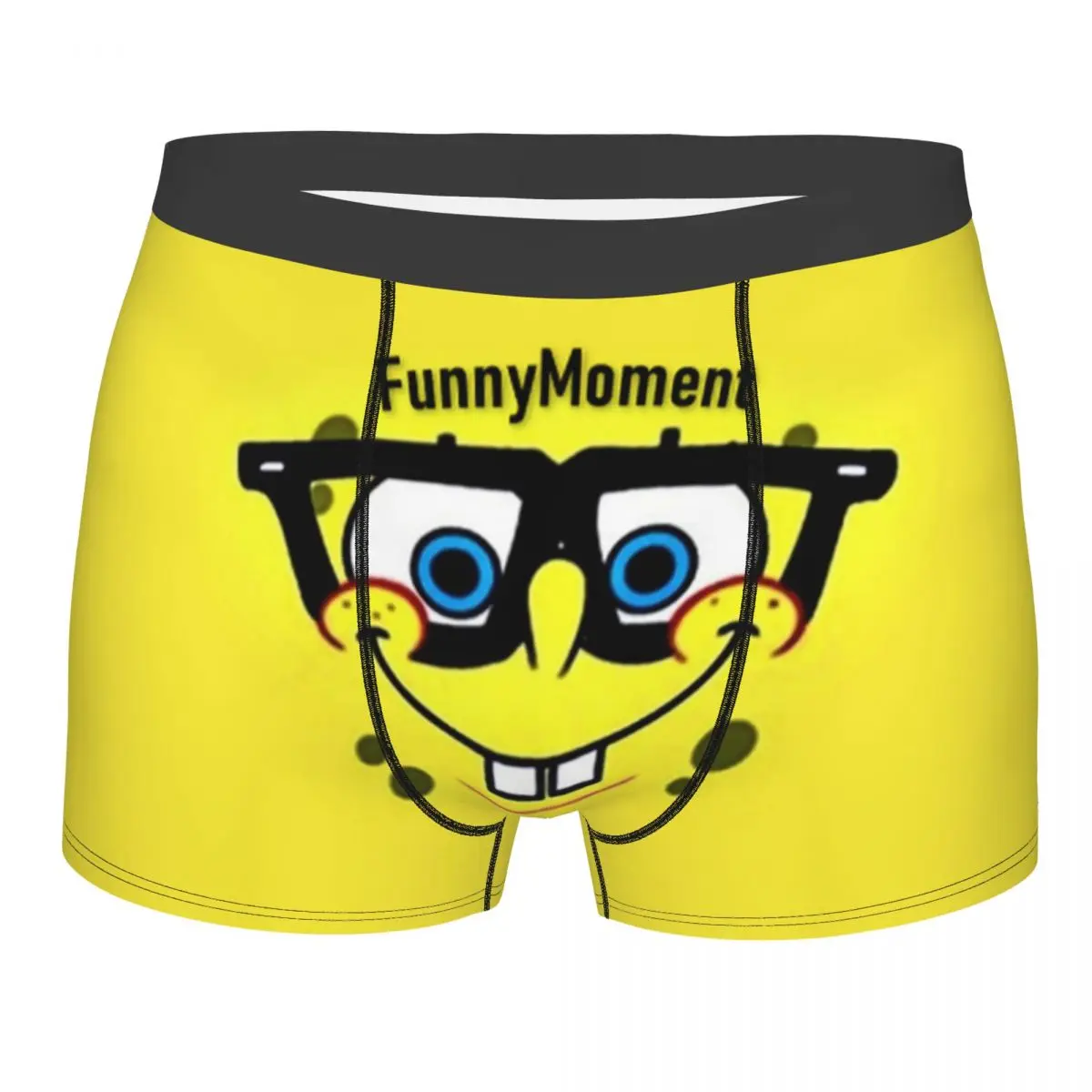 

Yellow Cute Eye Man Underwear SpongeBob SquarePants Cartoon Boxer Shorts Panties Sexy Polyester Underpants for Homme Plus Size
