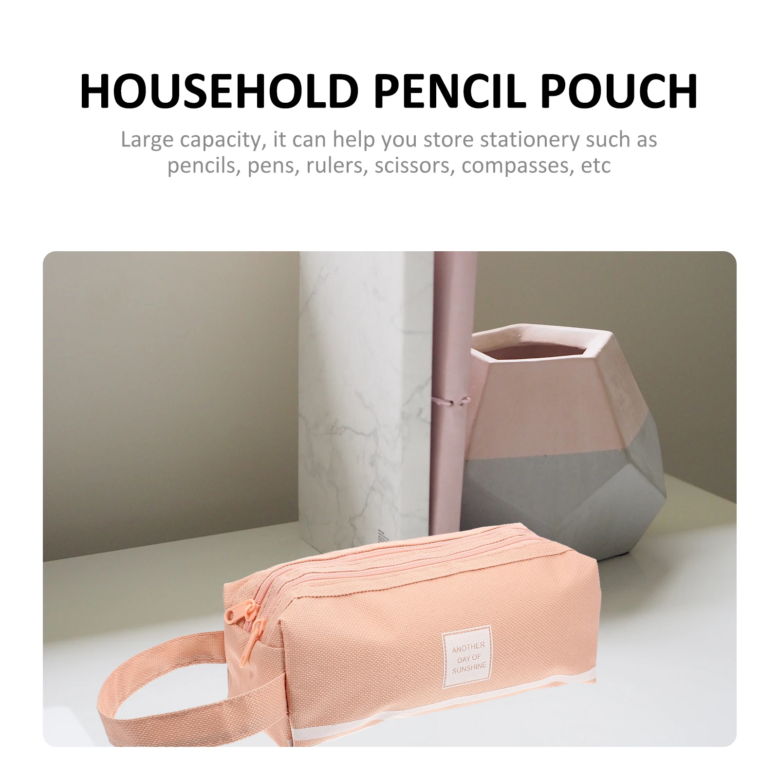 

Double Layer Bag Large Capacity Zipper Pouch For Stationery Storage Portable Holder Organizer Case Pencil Bag Pencil Pouch