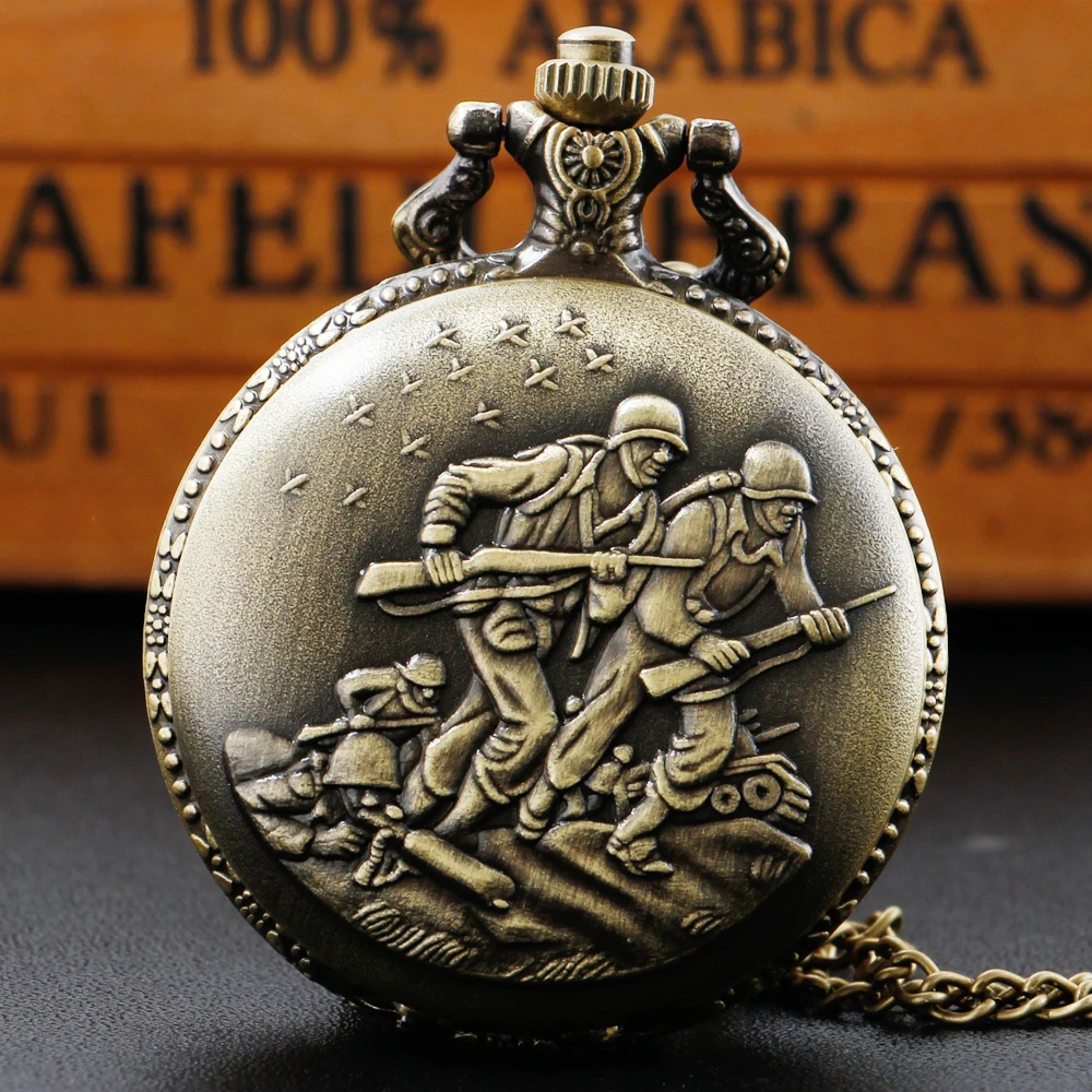 Retro Bronze Quartz Pocket Watch Sweater Chain Pendant Pocket Clock Mens Unisex Gifts