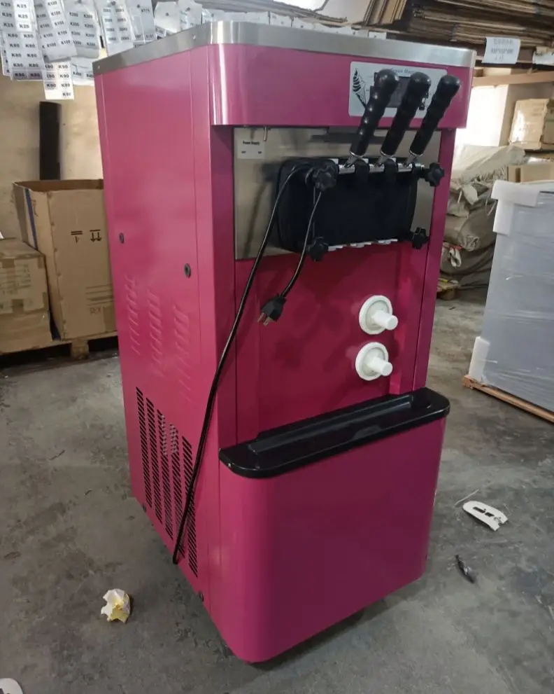 Soft Ice Cream Machine Commercial Upright 3 Flavors