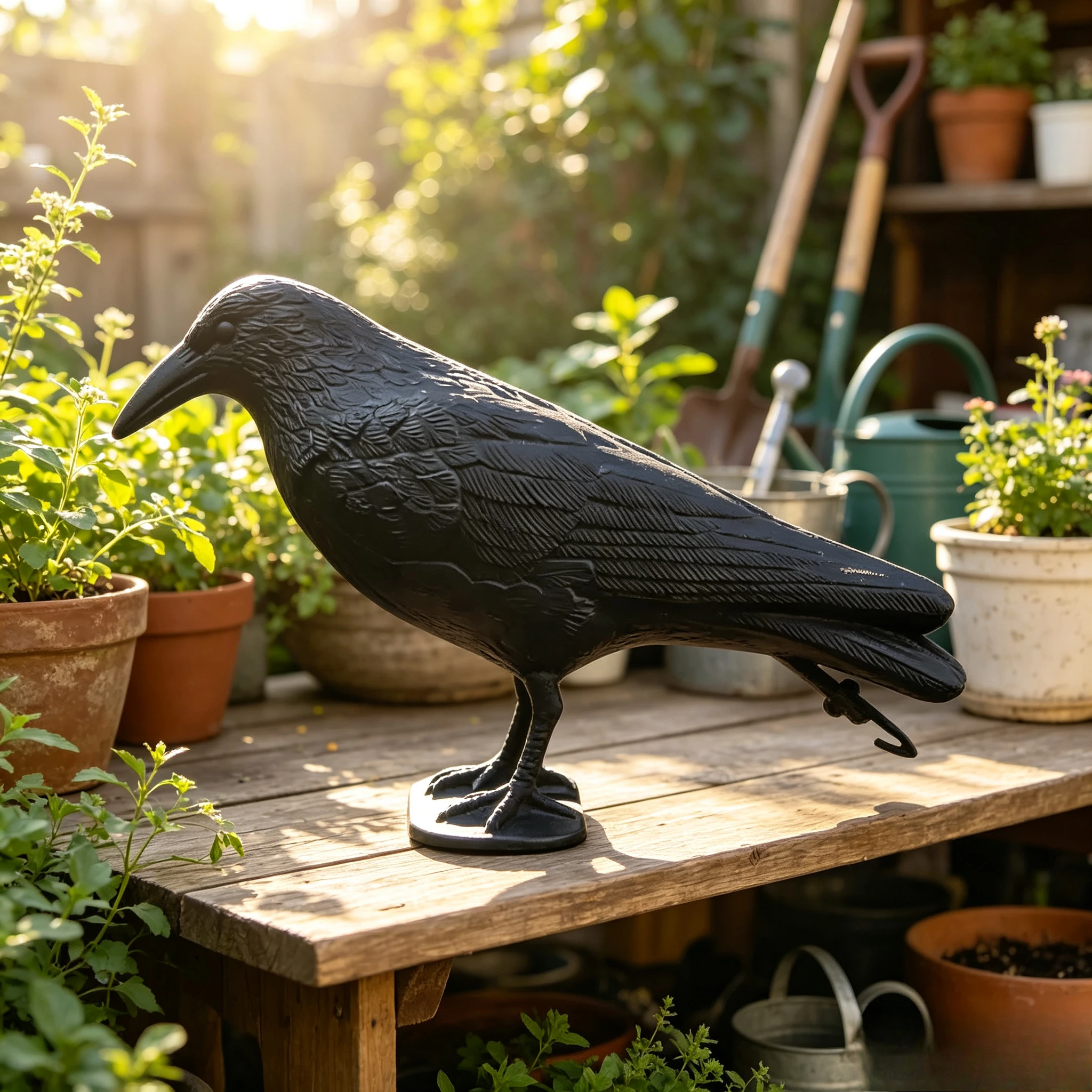 Decoracion Jardin ExteriorSimulation Black Crow Raven Bird Repellent Pest Control Pigeon Repellent Garden Decoration Outdoor