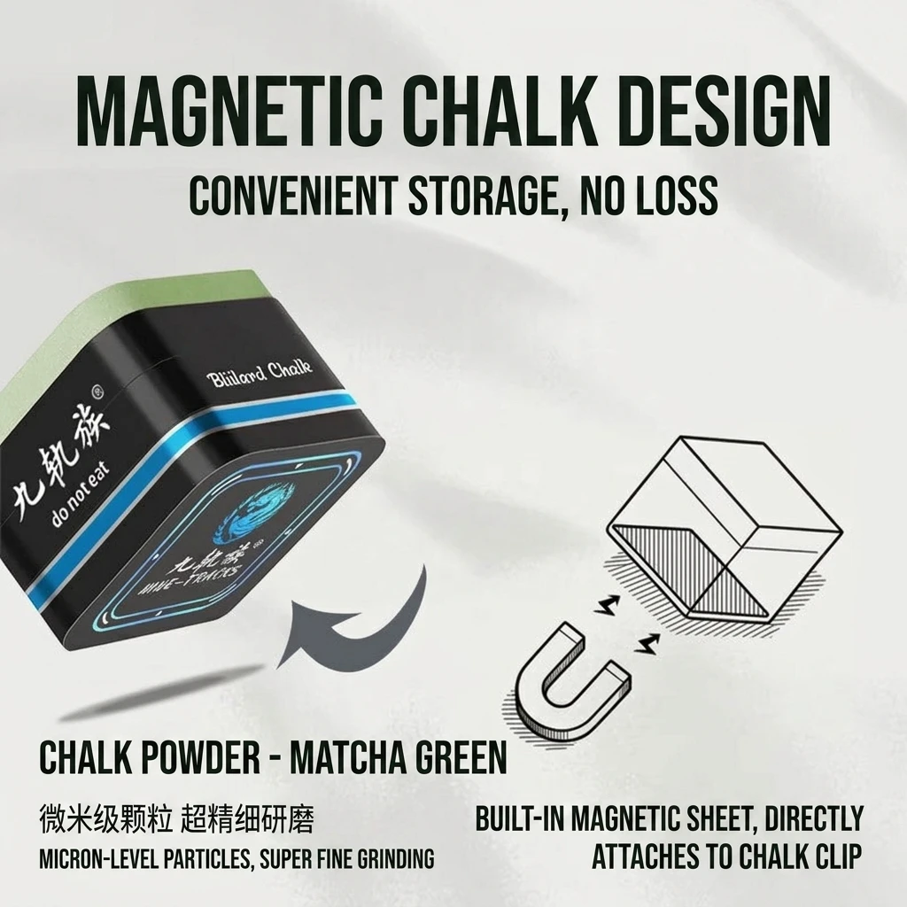 Premium Magnetic Billiard Chalk Gift Set-Customizable Brand 5 Colors Non-Staining High Adhesion Professional Pool Snooker Chalk