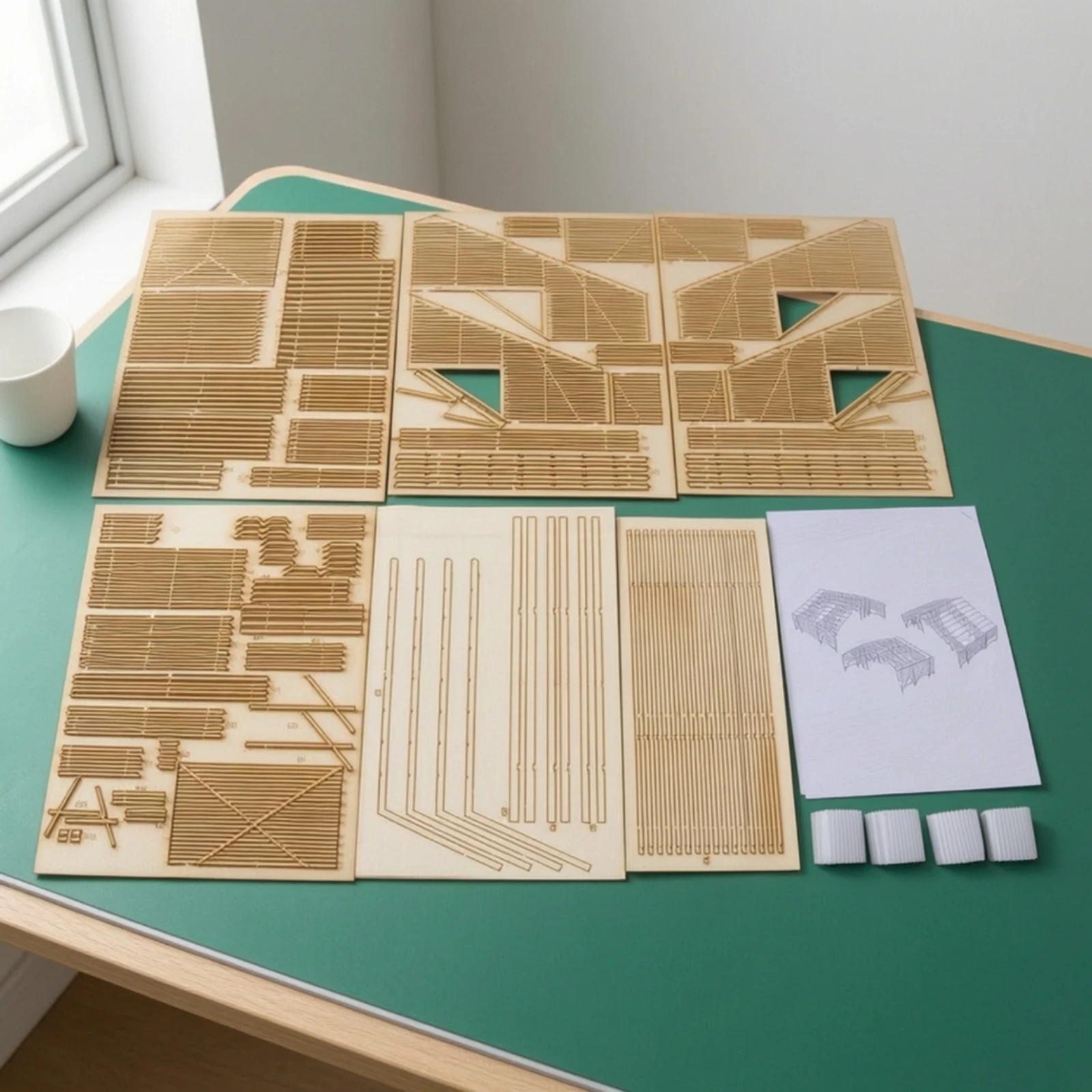 Hangar Model Kit Laser-Cut Hangar Building Kit Unpainted Scale for Hobbyists, Dioramas, Displays view 4