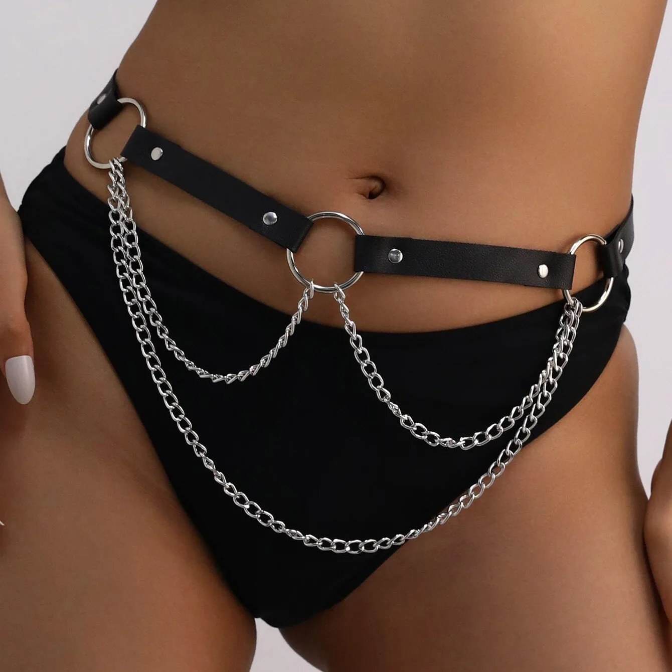 

Fashion Sexy Women Body Chain Metal Chain Harajuku Gothic Belt Exotic Show Costume Accessories