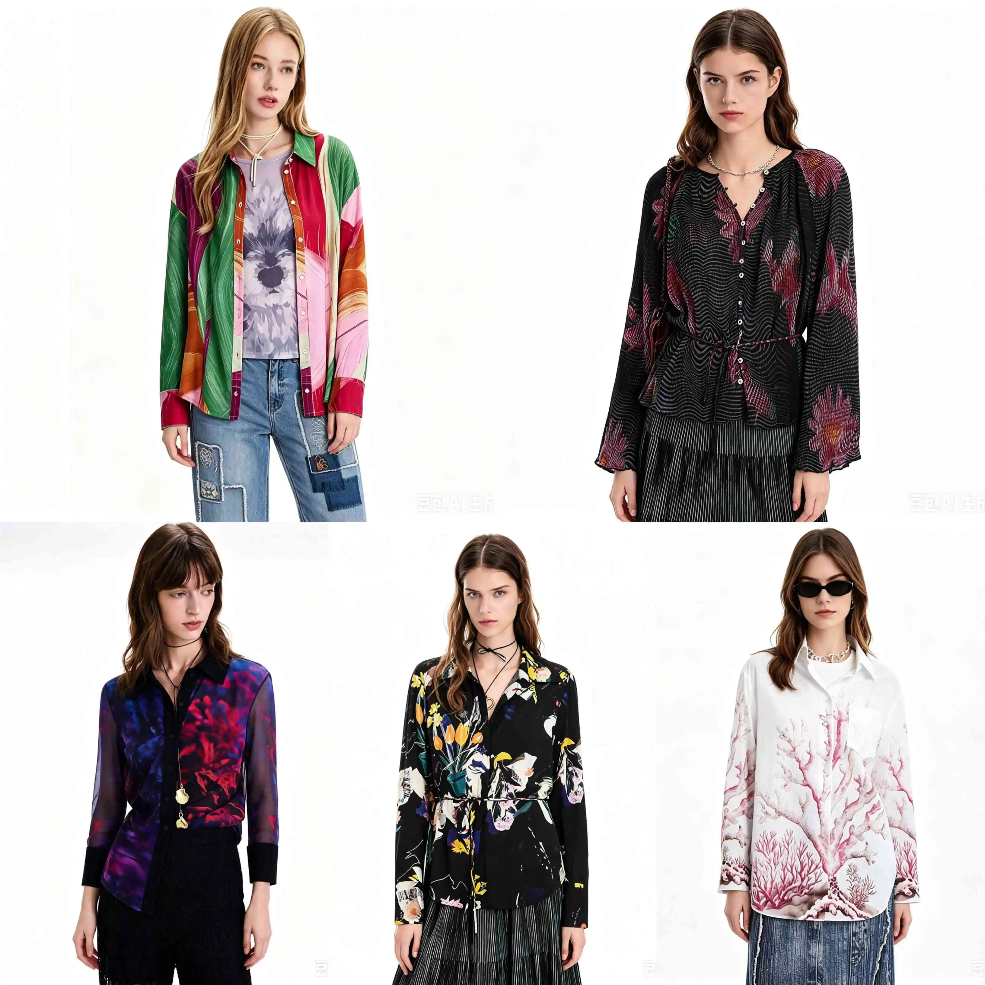 

2026 Spain Original Single New Women's Shirt Loose Embroidered Printed Casual Shirt Light Luxury European and American Style