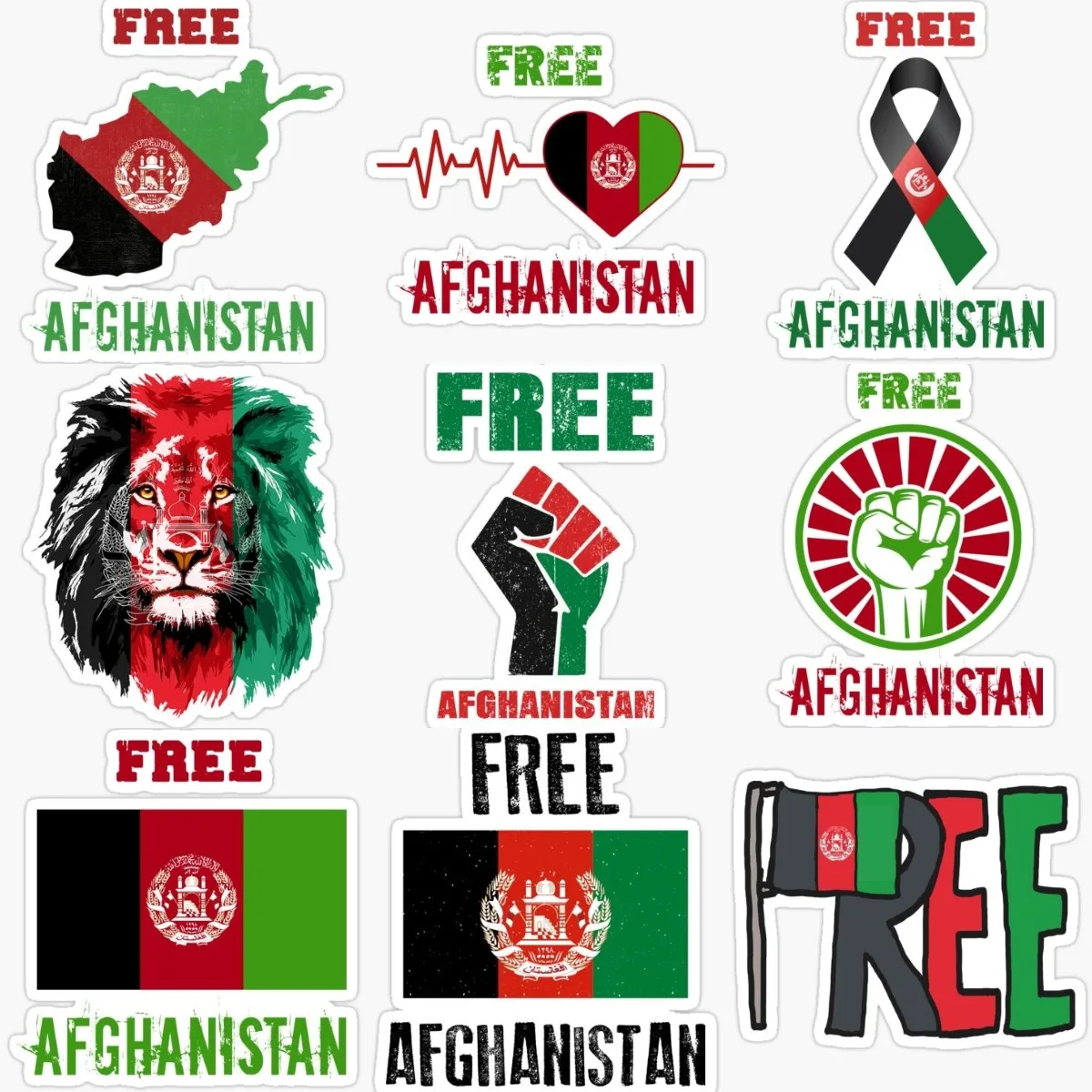 Free Afghanistan Flag Map PVC Waterproof Sticker for Decorate Window Fridge Wall Car Van Helmet Bumper Motorcycle Off-road Decal