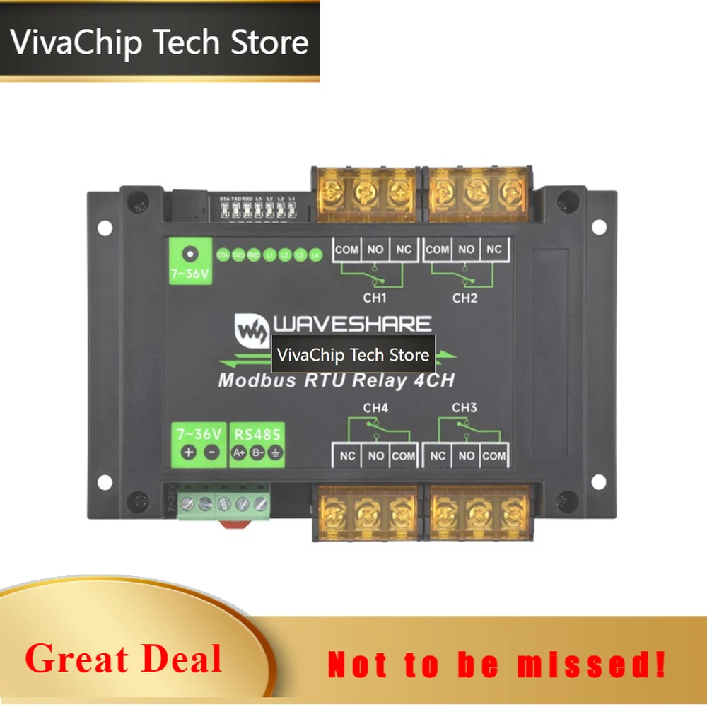 VivaChip TechDual Ethernet Ports 8-ch Relay Module (C) Modbus RTU Protocol PoE Power Supply With Various Isolation And Protectio